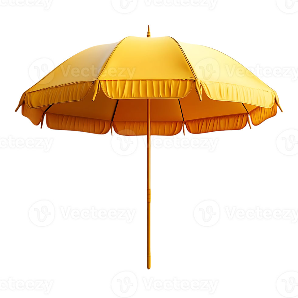Yellow Beach Umbrella with Transparent Background, Perfect for Summer Fun png