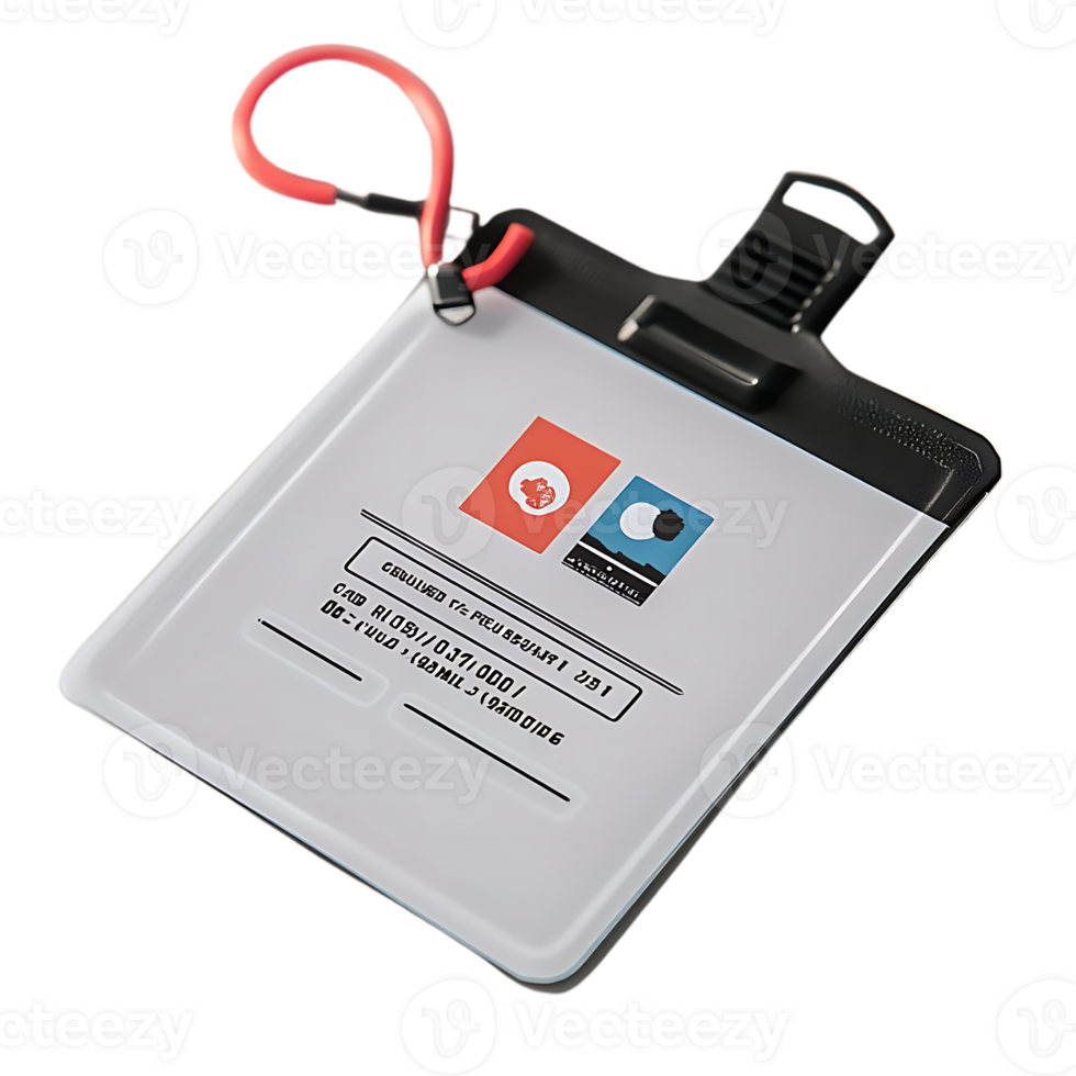Transparent Background ID Card Holder with Lanyard, Durable and Practical for Everyday Use, Perfect for Work, School, or Events, Lightweight and Stylish, Easy to Carry, Great Gift Idea. png