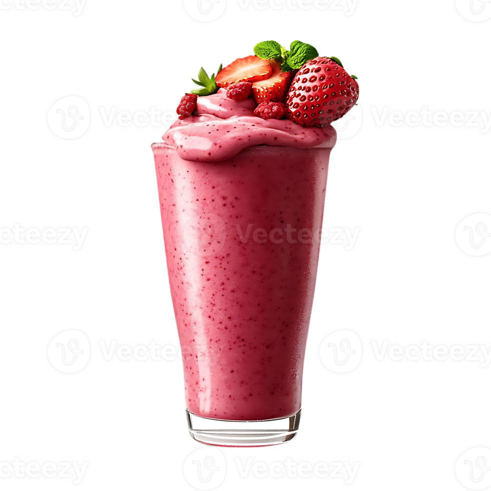 Strawberry Smoothie with a Transparent Background, Perfect for Summer png