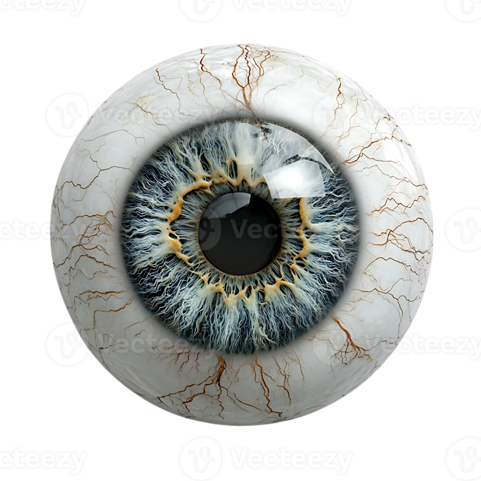 Human Eye with Blue Iris and Transparent Background png