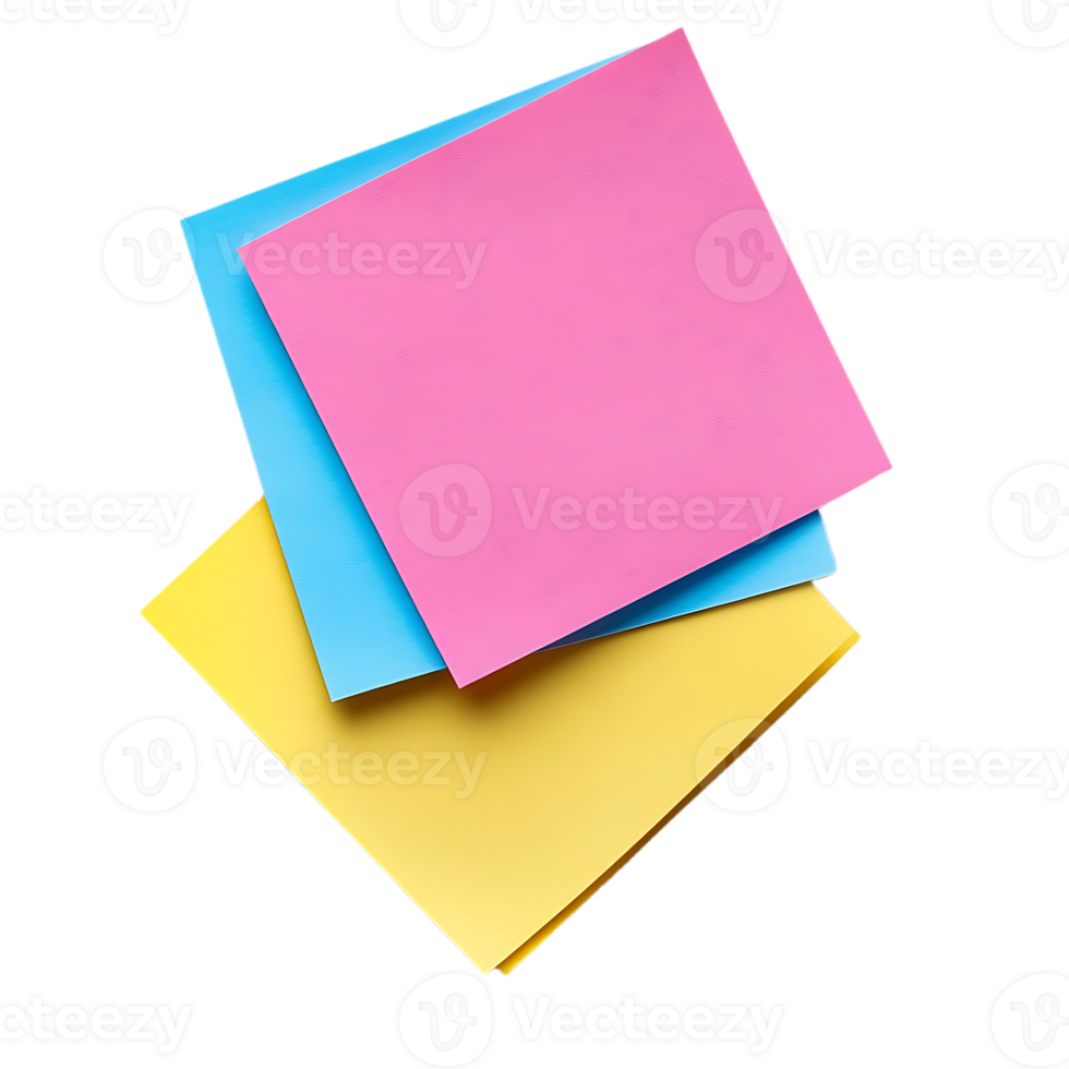 Stack of Colorful Sticky Notes with a Transparent Background png