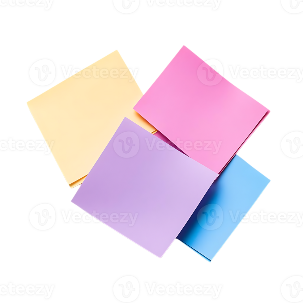 Colorful Sticky Notes with Transparent Background for Organization and Inspiration png
