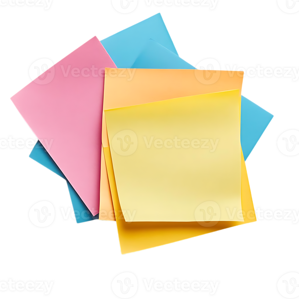 Colorful Sticky Notes with Transparent Background for Organization and Reminders png