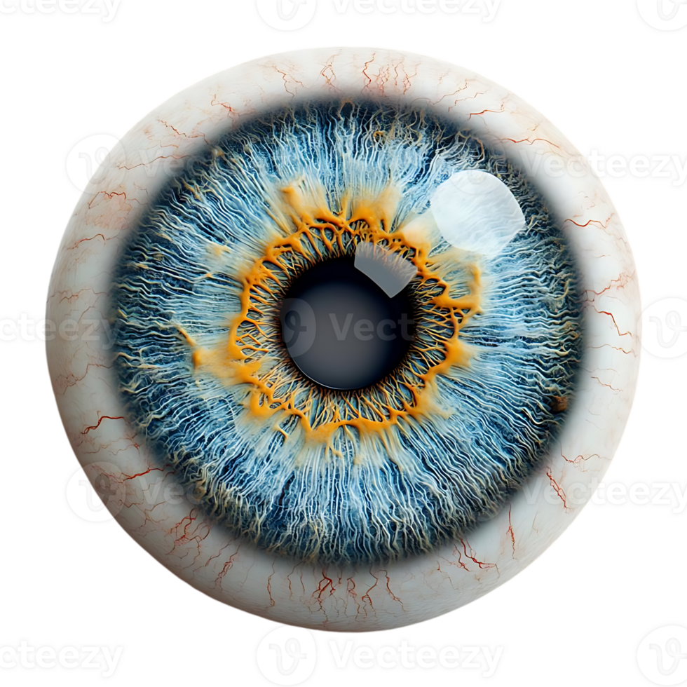 A Close-Up View of a Human Eye with a Transparent Background png