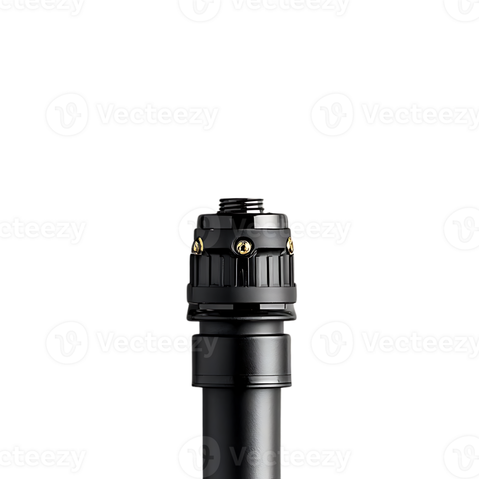 Black Microphone with Gold Accents and Transparent Background png