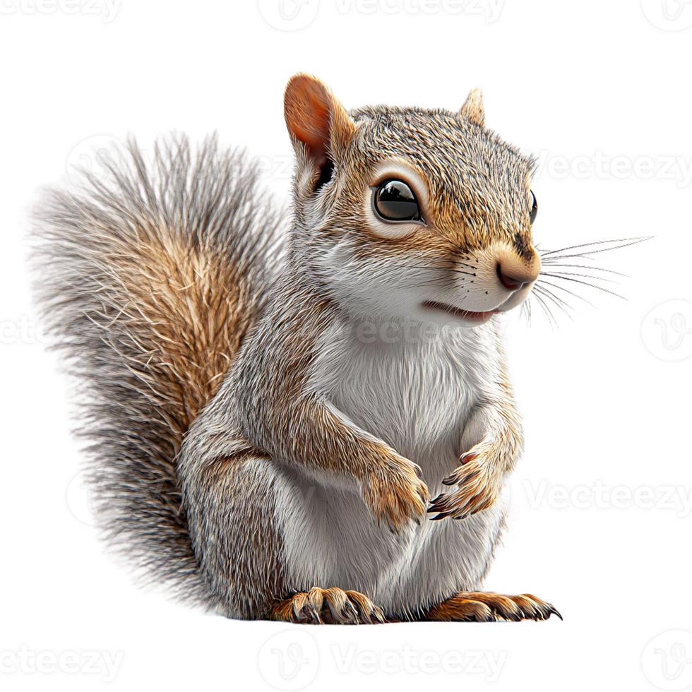 Cute Squirrel Posing with Transparent Background png