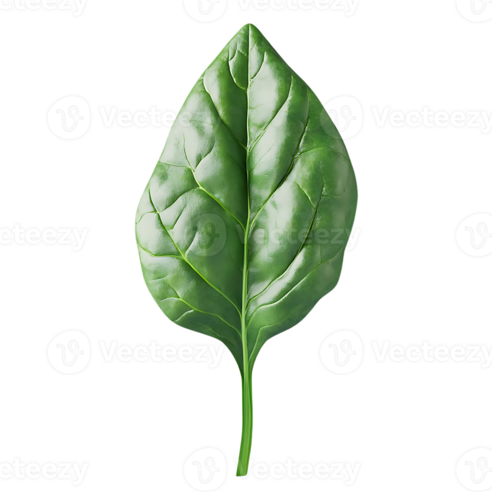 Single Spinach Leaf Isolated on Transparent Background png