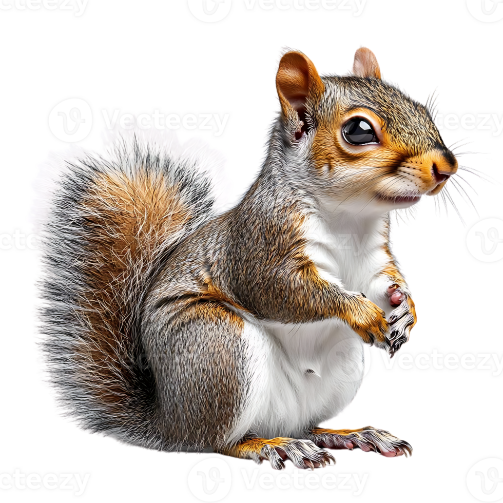 Cute Squirrel Posing with Transparent Background, Adorable Wildlife Image with Fluffy Tail, Free Download for Your Creative Projects png