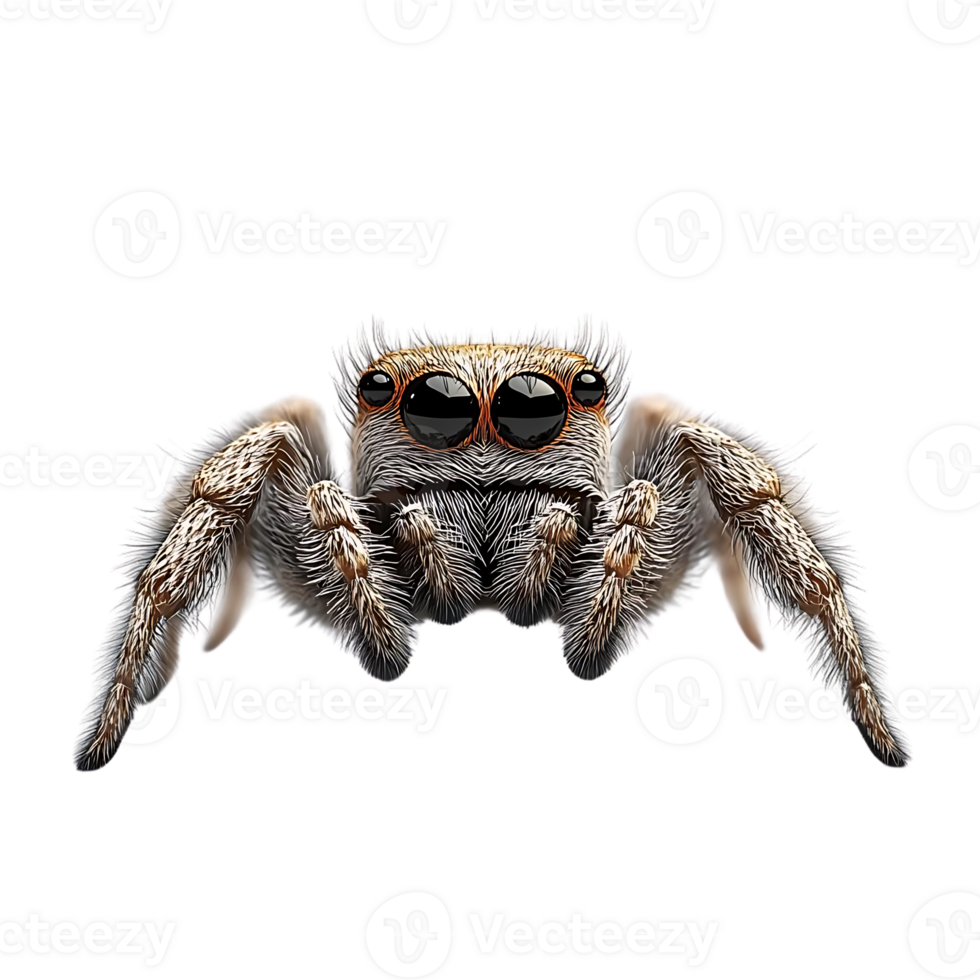 A Close-Up of a Jumping Spider with a Transparent Background png