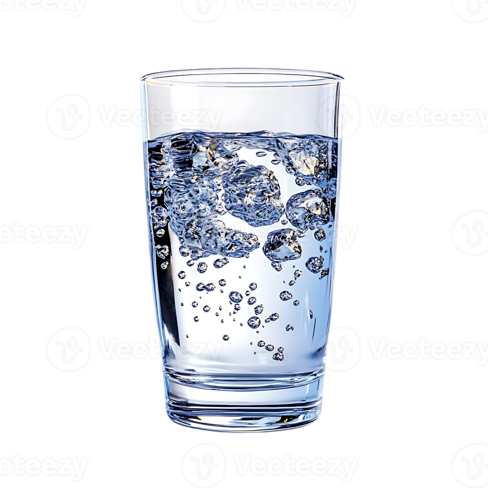 Glass of Water with Bubbles, Transparent Background png