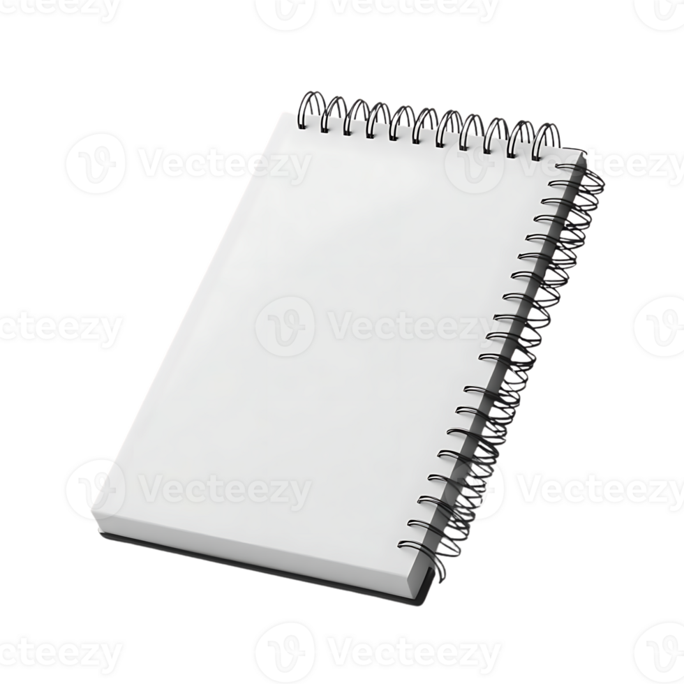 Blank Spiral Notebook with Transparent Background for Mockup Design png
