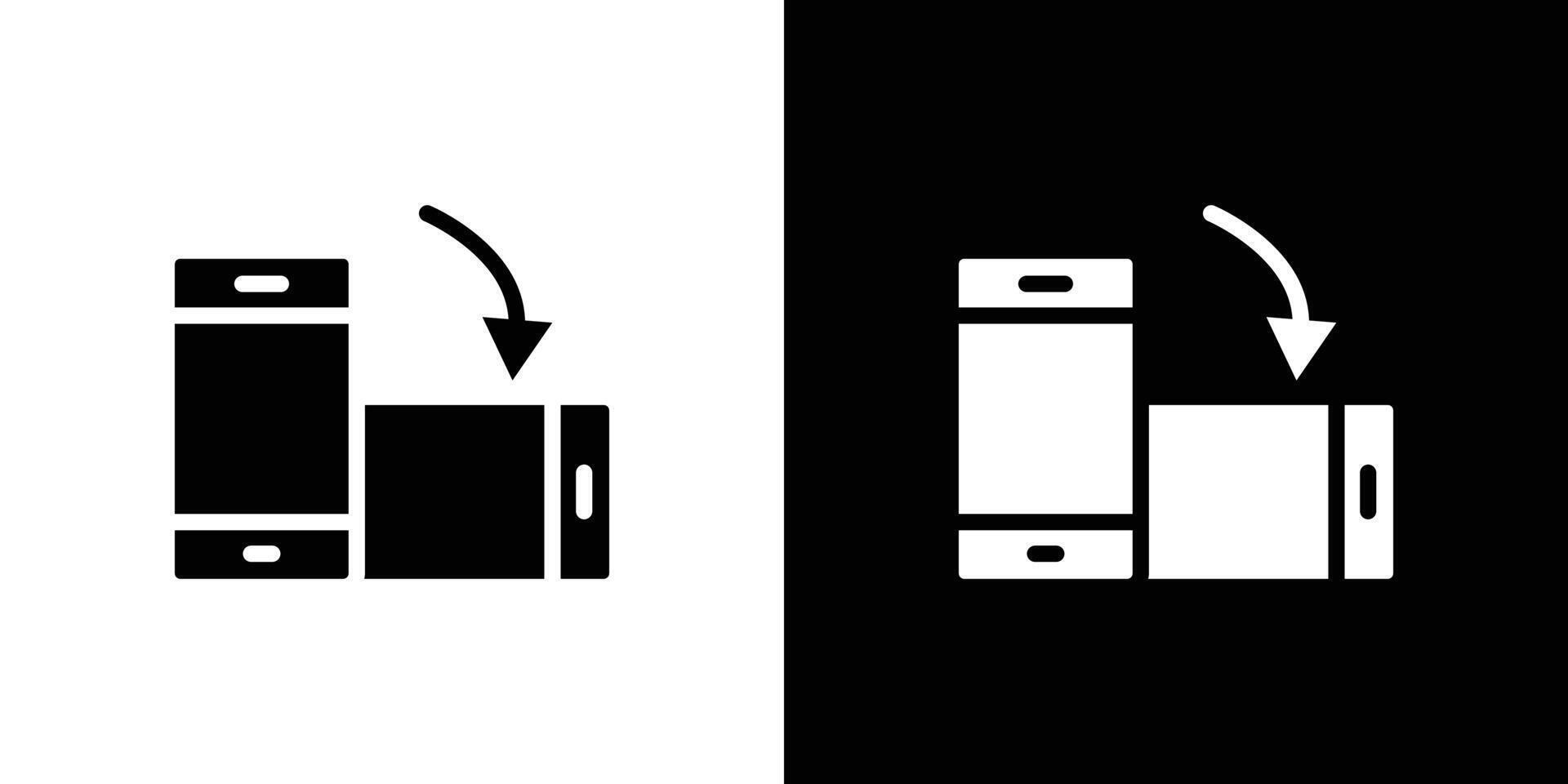 rotate phone icon Flat fill set collection vector