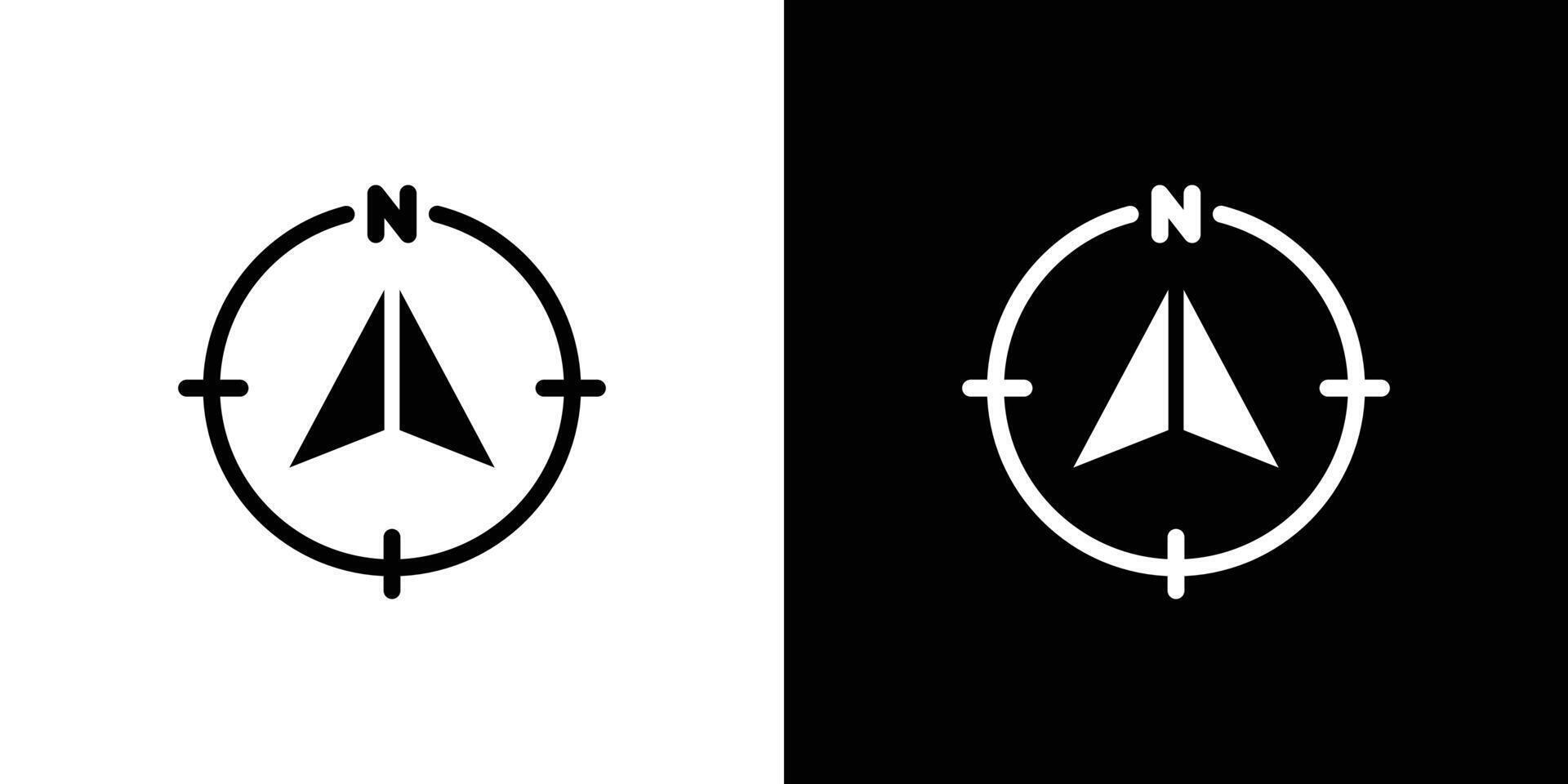 Navigator arrow icon Flat fill set collection vector