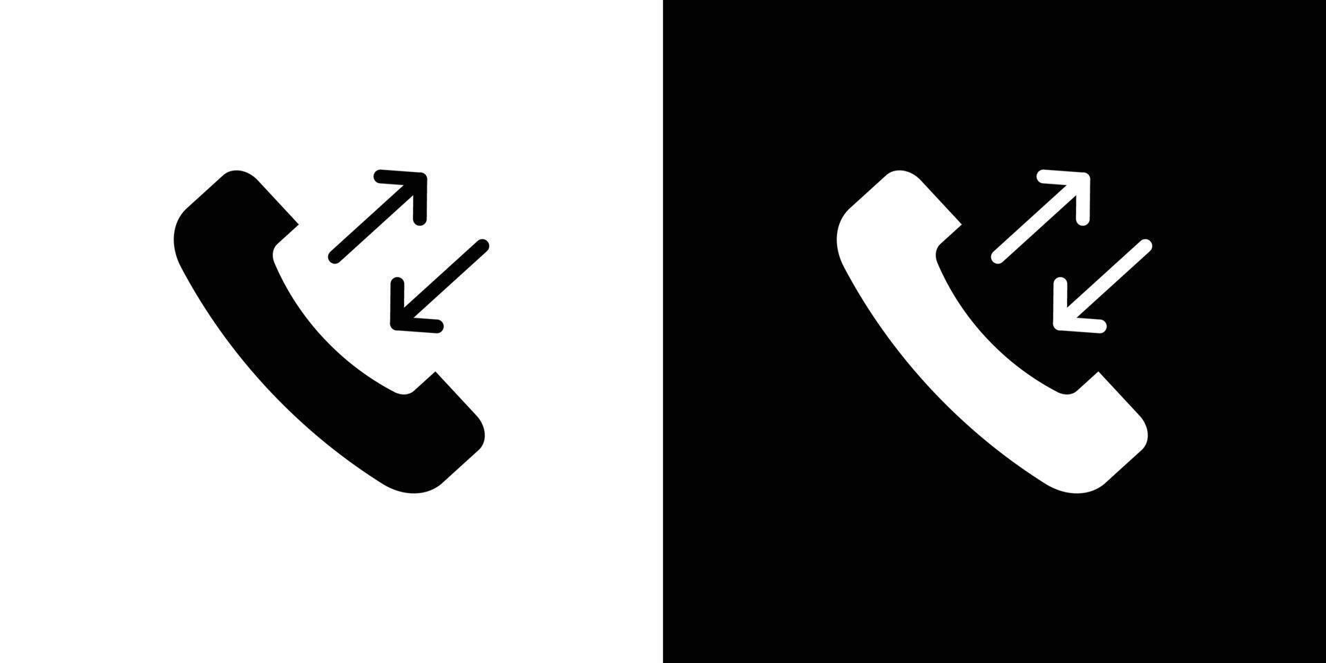 incoming outgoing calls icon Flat fill set collection vector