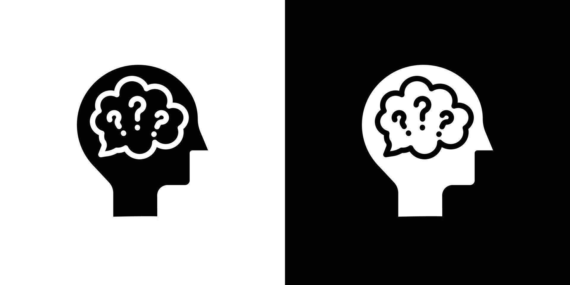 Thinking icon Flat fill set collection vector