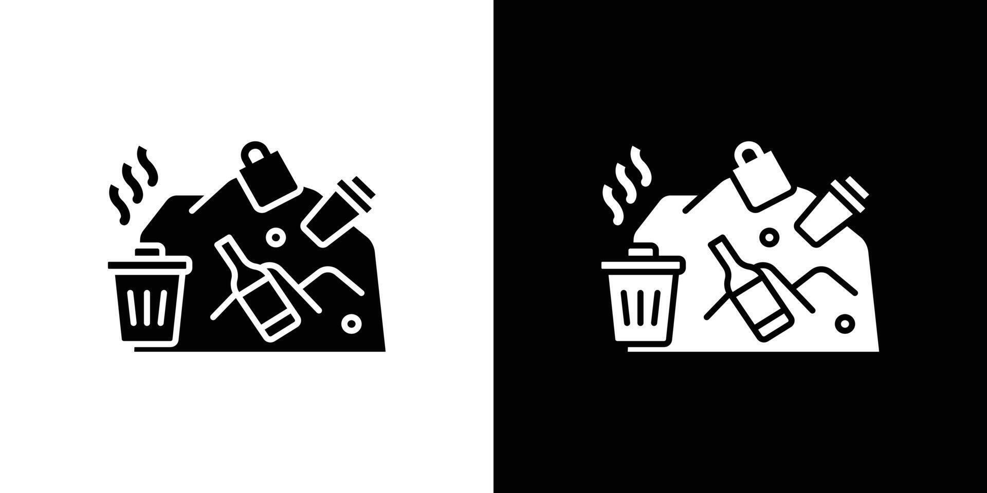 Solid waste icon Flat fill set collection vector