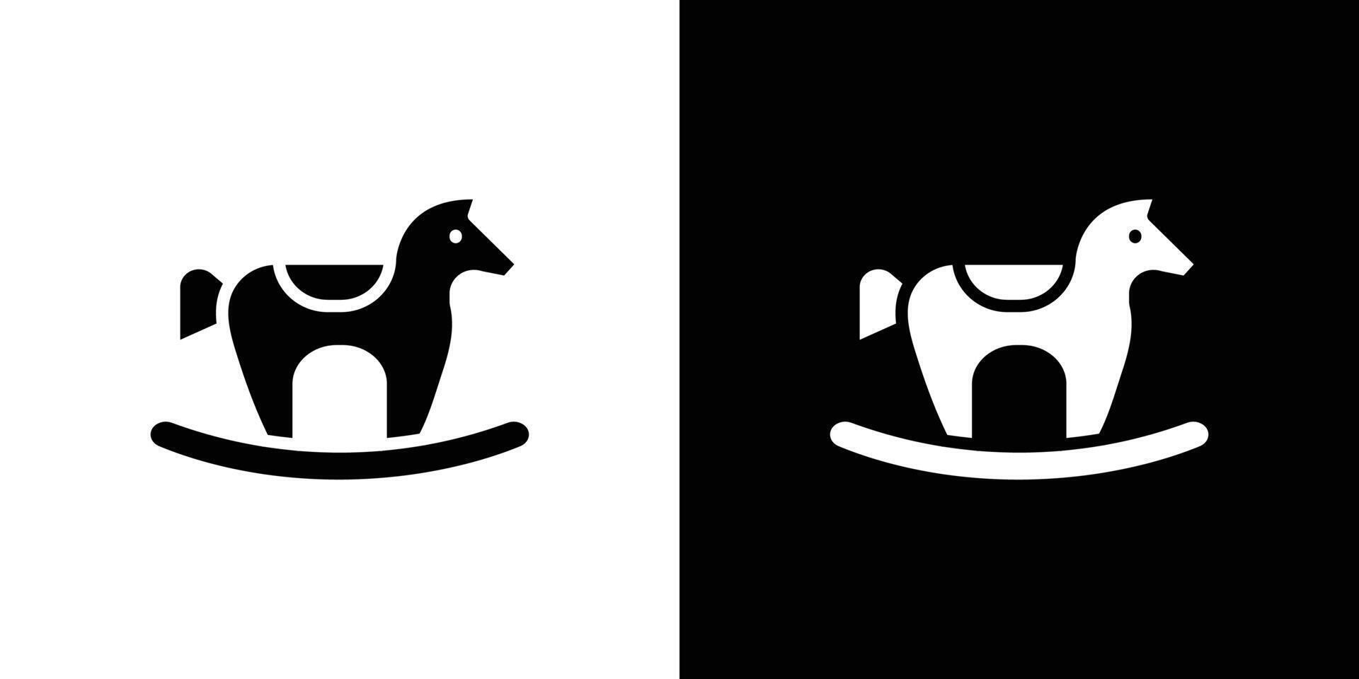 Toy horse rocking chair icon Flat fill set collection vector