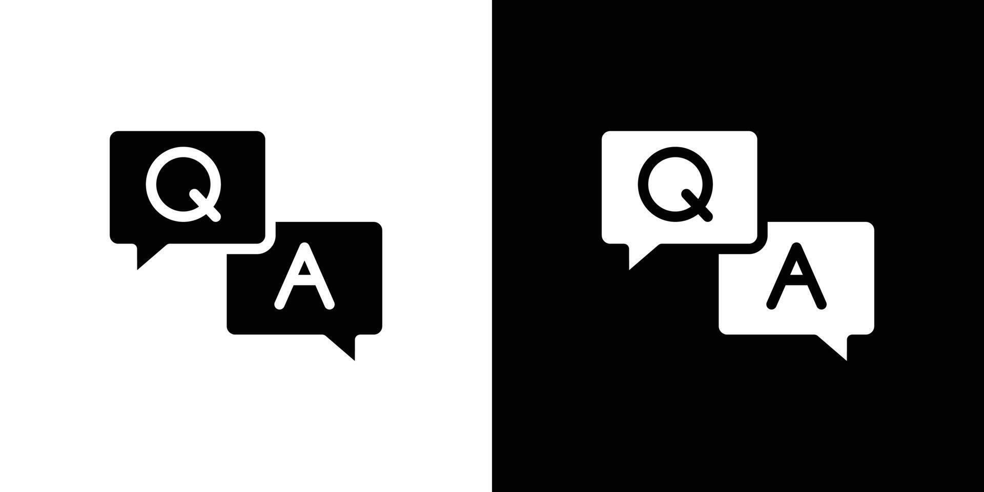 Questions and answers icon Flat fill set collection vector