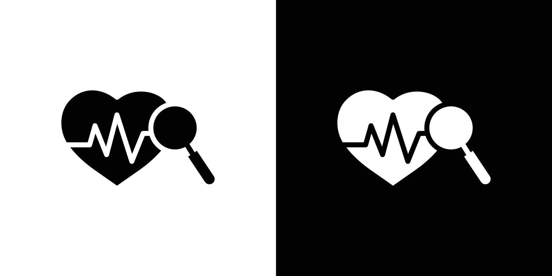 pulse heart check up icon Flat fill set collection vector