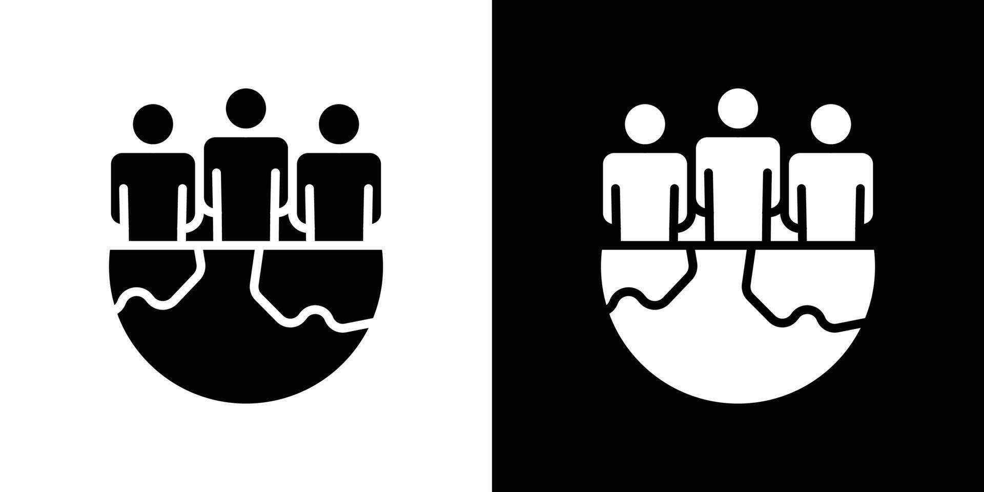 World population icon Flat fill set collection vector