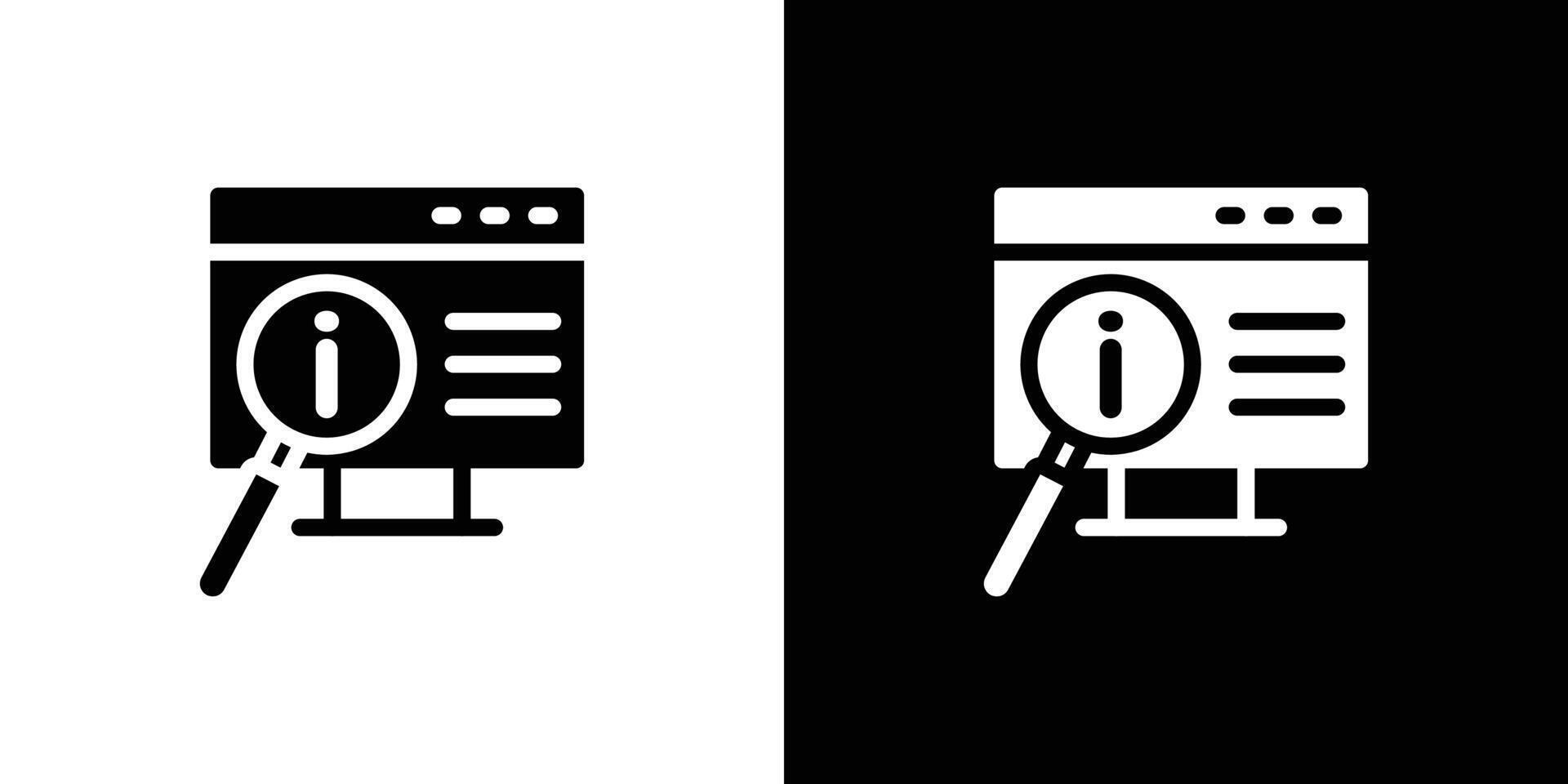 Researching information online icon Flat fill set collection vector