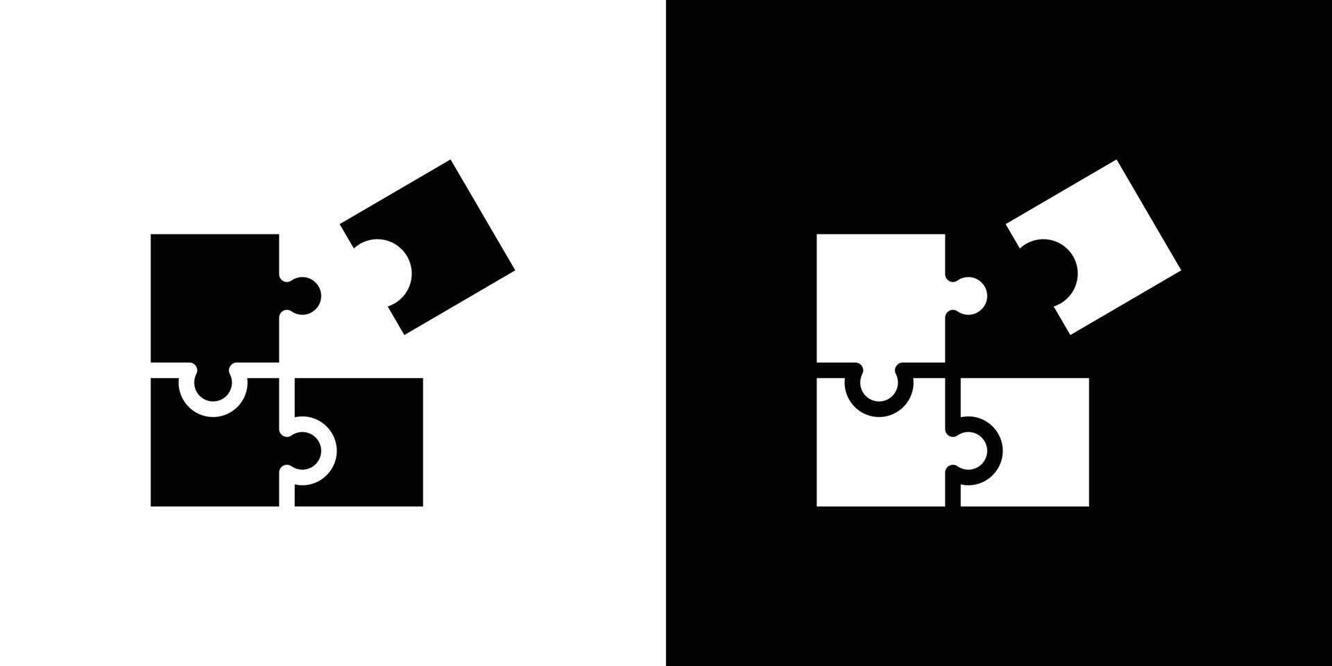 Puzzle icon Flat fill set collection vector