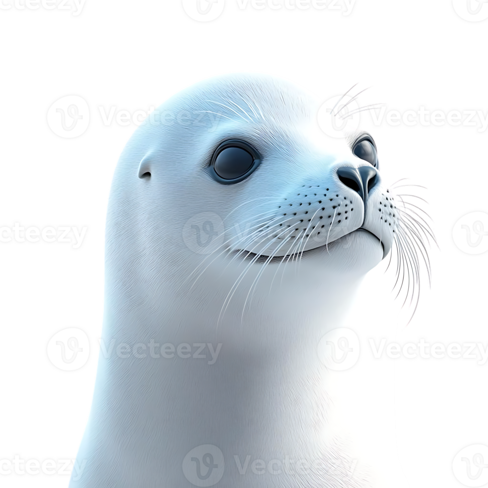 A Curious Seal Pup Gazes Upward with Transparent Background png
