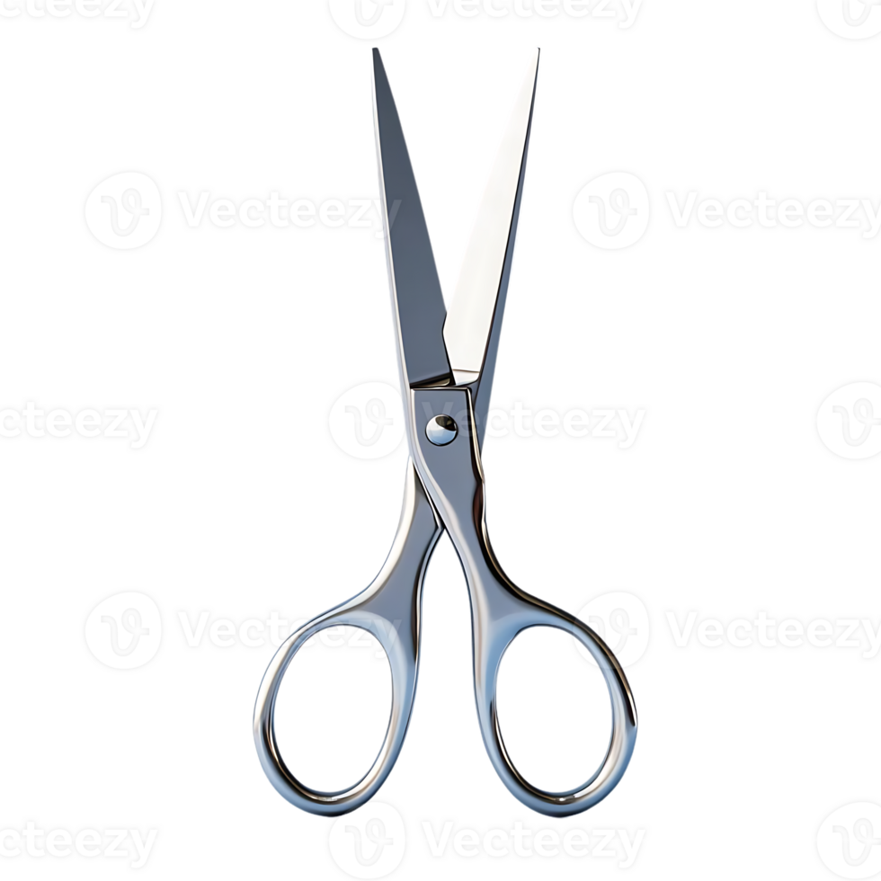 Shiny Silver Scissors Isolated on a Transparent Background png