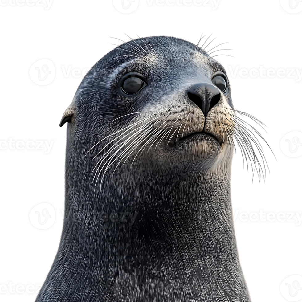 A Seal's Curious Gaze with a Transparent Background, Capturing the Essence of Oceanic Wildlife png