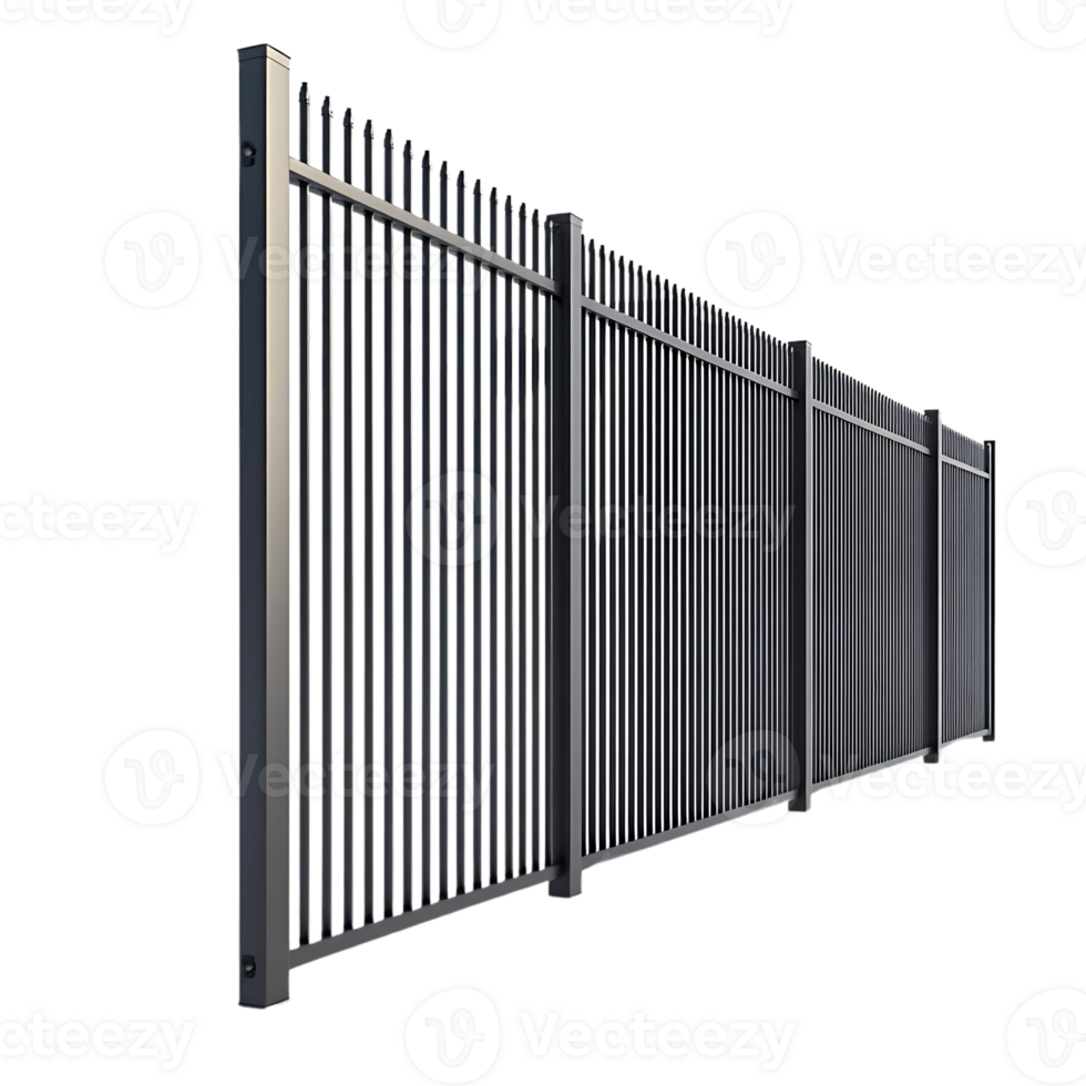 Aluminum Fence with Transparent Background, Perfect for Privacy and Security, Durable Metal Construction, Easy Installation, Available in Various Heights, Modern Design, Sleek and Stylish png