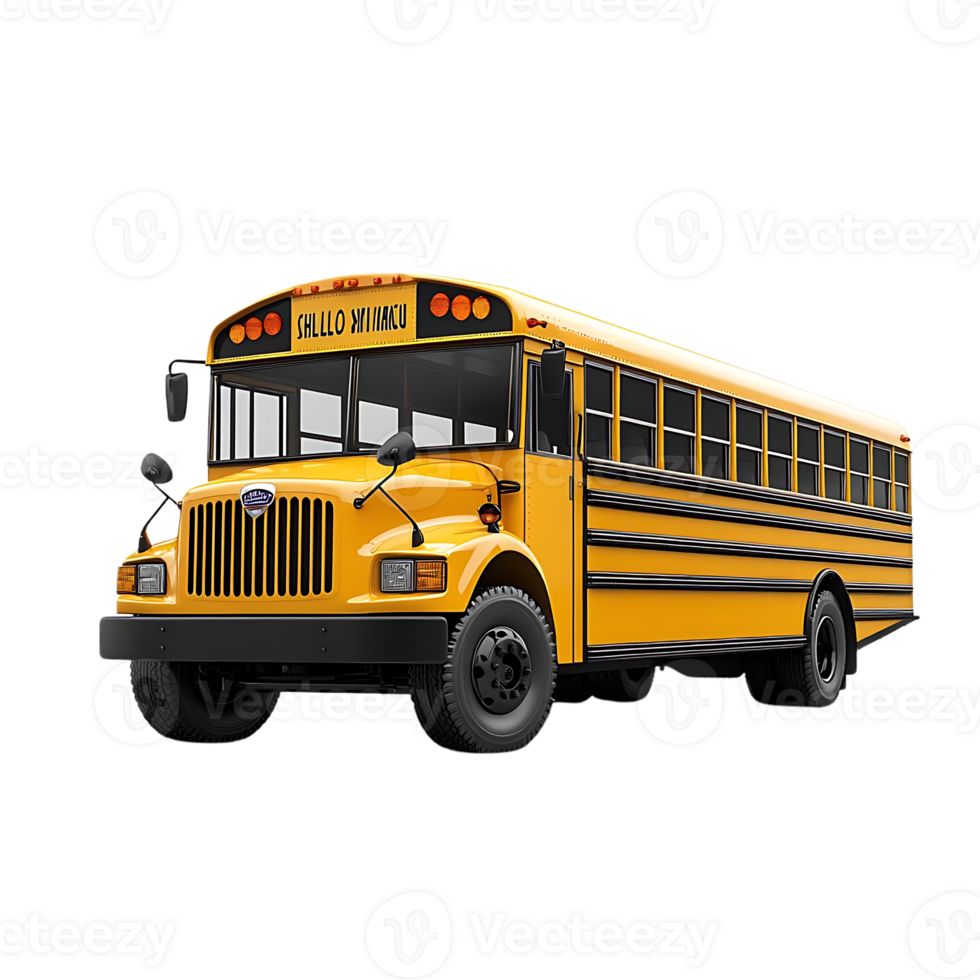 Yellow School Bus with Transparent Background,  A  Reliable Transportation Solution for Students. png
