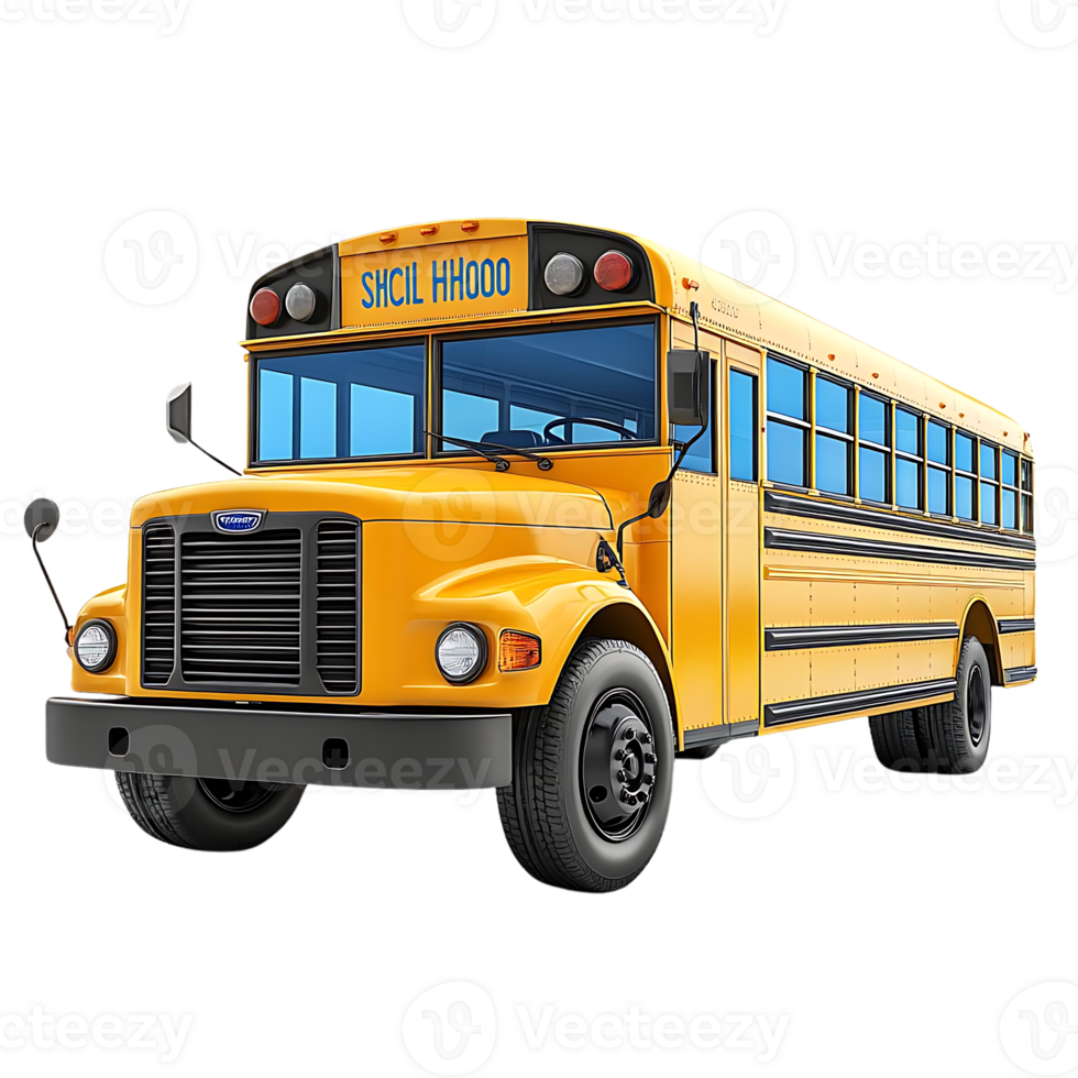 Yellow School Bus with Transparent Background, a Symbol of Education and Transportation png