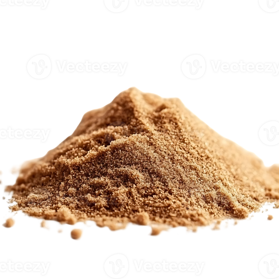 Castanho açúcar pilha com transparente fundo, doce e delicioso açúcar cristais com uma suave textura png