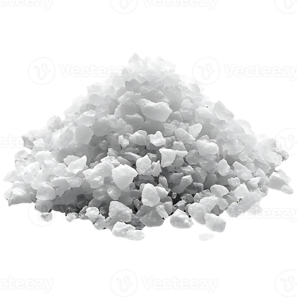 White Salt Crystals Pile with a Transparent Background png