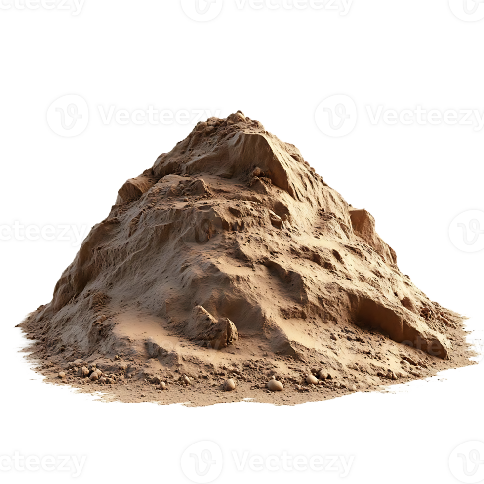 Sand Pile with Transparent Background, Isolated Heap of Sand for Design and 3D Rendering png
