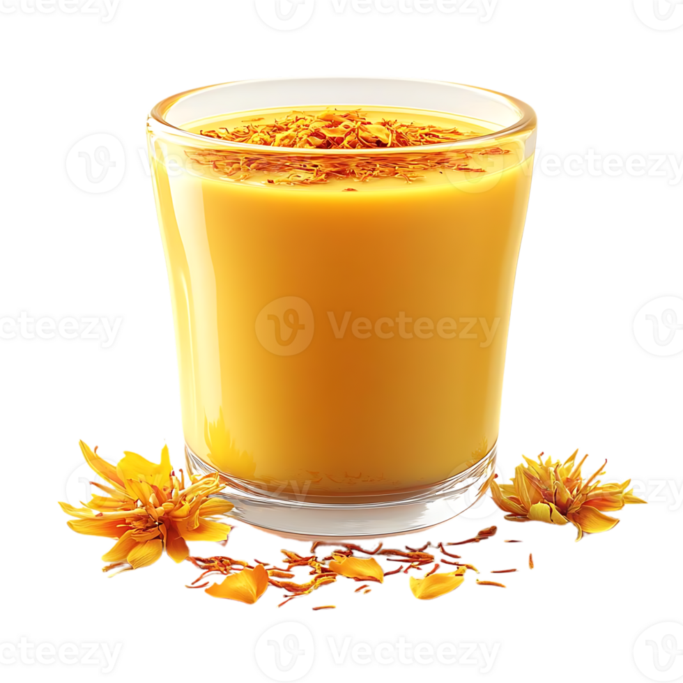 Golden Milk with Saffron, a Delicious and Healthy Drink with a Transparent Background png