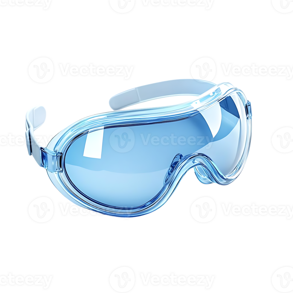 Blue Safety Goggles with Transparent Background, Perfect for Protection and Style png