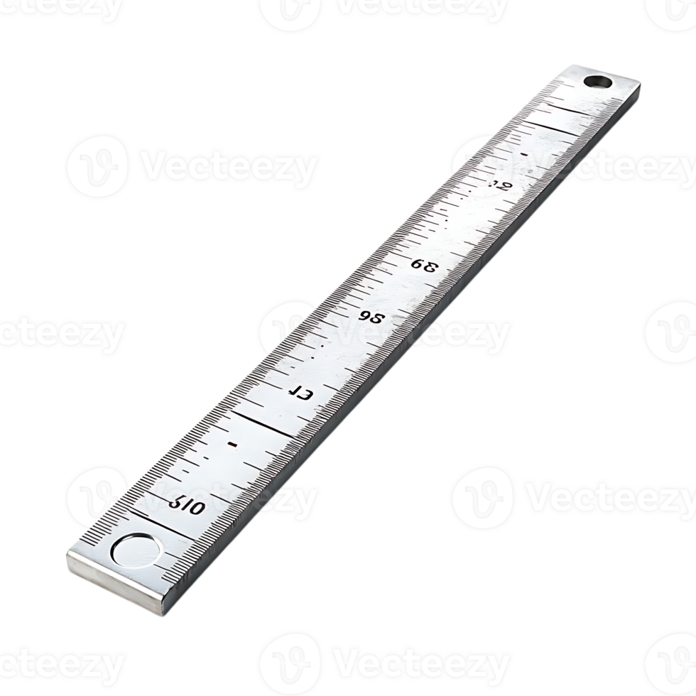 Metal Ruler with Transparent Background, Measuring Tool with Clear Background, Precise Measurement Tool with Transparent Background,  Silver Metal Ruler with Transparent Background, Straight Edge with Transparent Background, Measuring Device with Transpar png