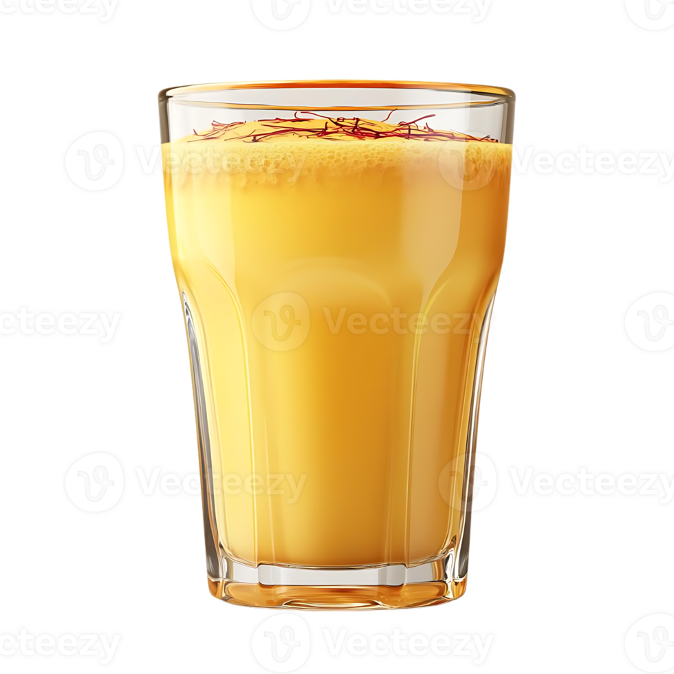Refreshing Saffron Milk Drink with a Transparent Background png