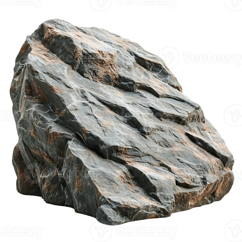 Large Grey Rock Isolated on Transparent Background, Perfect for Game Development or 3D Design png