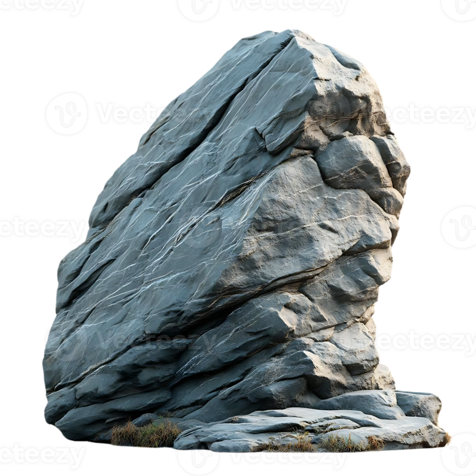 Large Gray Rock Formation with Transparent Background png