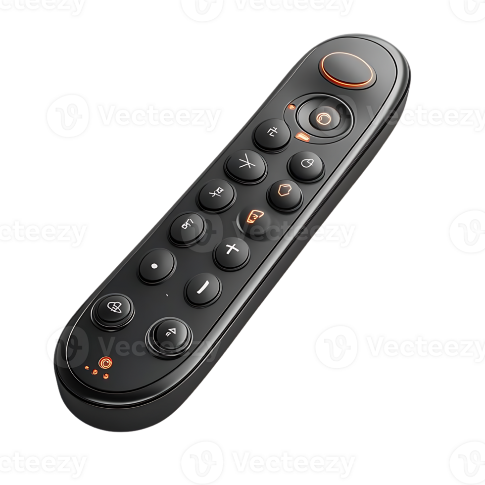 Stream and Control Your Entertainment with This Sleek, Modern Remote Featuring a Transparent Background, Ideal for Smart TVs and Streaming Devices png