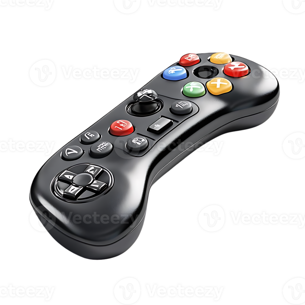 Black Game Controller with Transparent Background, A Sleek and Modern Design for Enhanced Gaming Experience png