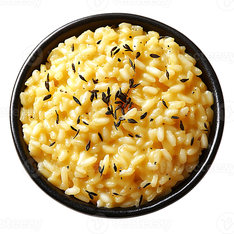 Creamy Risotto with Black Peppercorns, A Delicious and Aromatic Dish with Transparent Background png