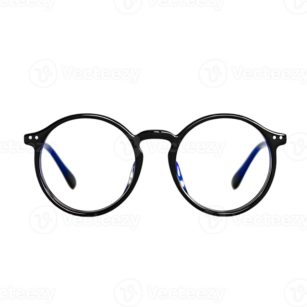 Classic Round Blue Light Blocking Glasses with Transparent Background, Modern Fashion Eye Protection for Computer Users png