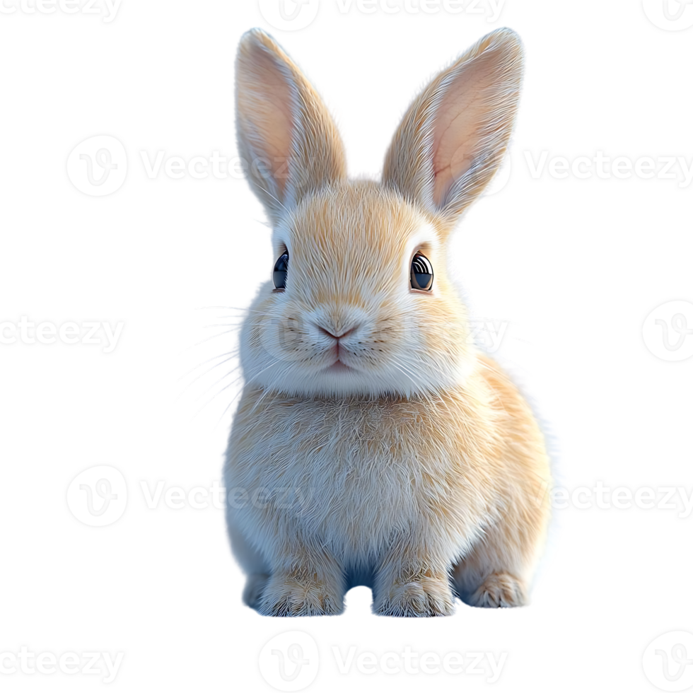 Cute Bunny with Transparent Background, Adorable Rabbit with a Clean Cutout, Fluffy Pet with No Background,  White Furry Rabbit Isolated, Small Bunny with Transparent Image png