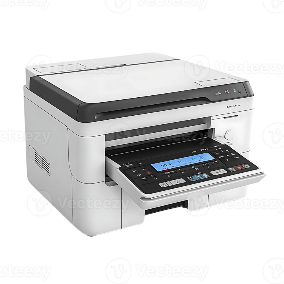 Multifunction Printer with Transparent Background, Wireless Connectivity and Automatic Document Feeder png
