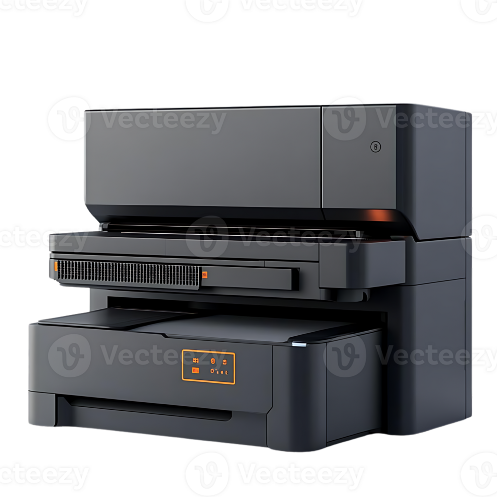 High-Quality Printing with a Transparent Background, This Black Printer Offers Seamless Integration for Home or Office Use png