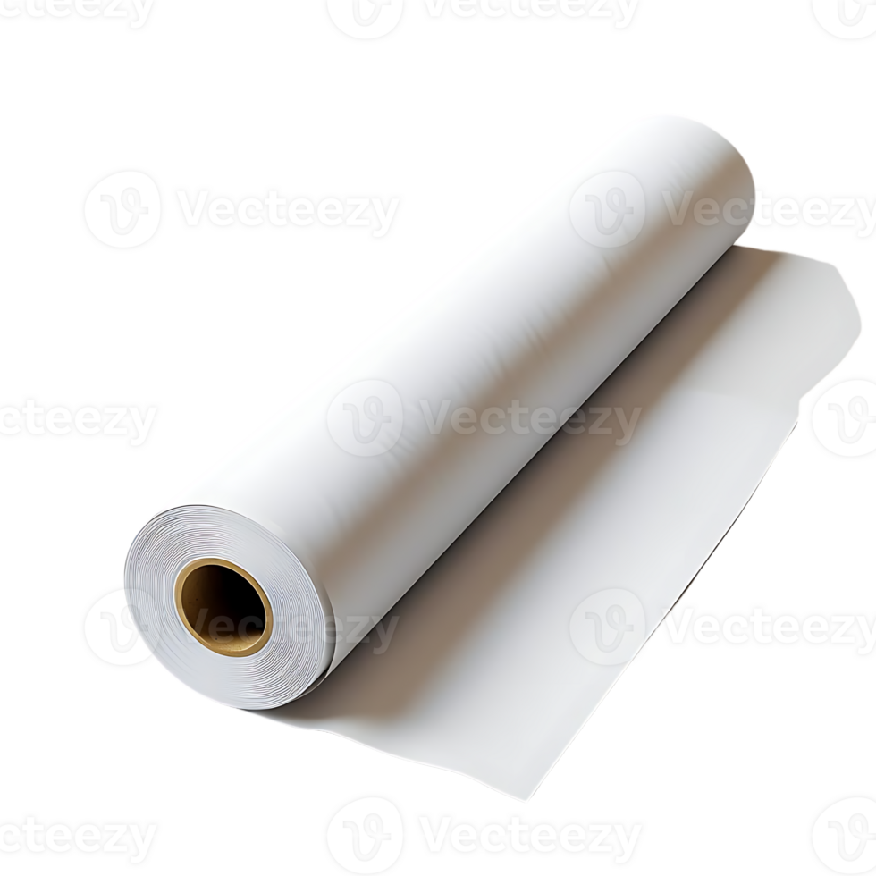 Roll of White Paper with Transparent Background for Mockups and Designs png