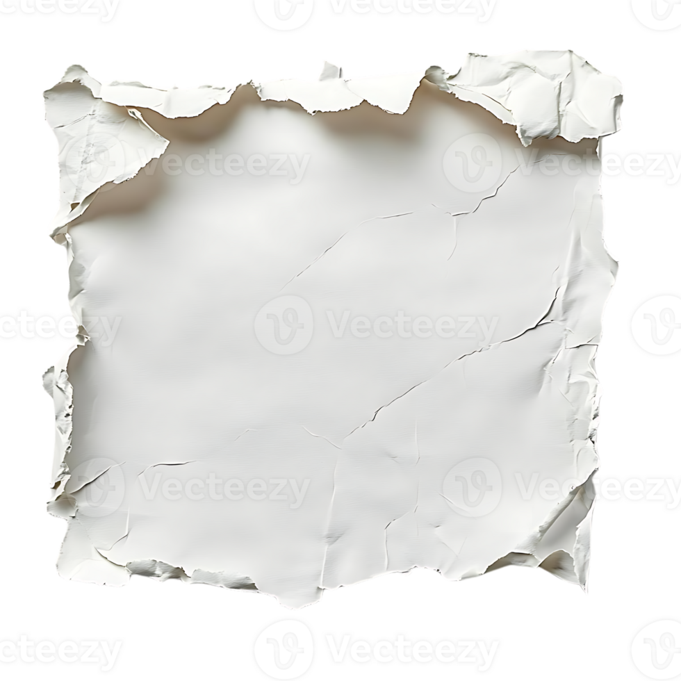 White Crumpled Paper Texture with Transparent Background, Perfect for Design and Mockups png